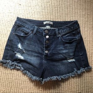 Ripped jean shorts